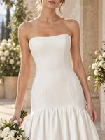 Sheath Wedding Dress with Sweep Train Detail