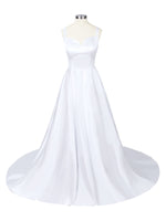 Sweetheart Satin Chapel Train Wedding Dress 