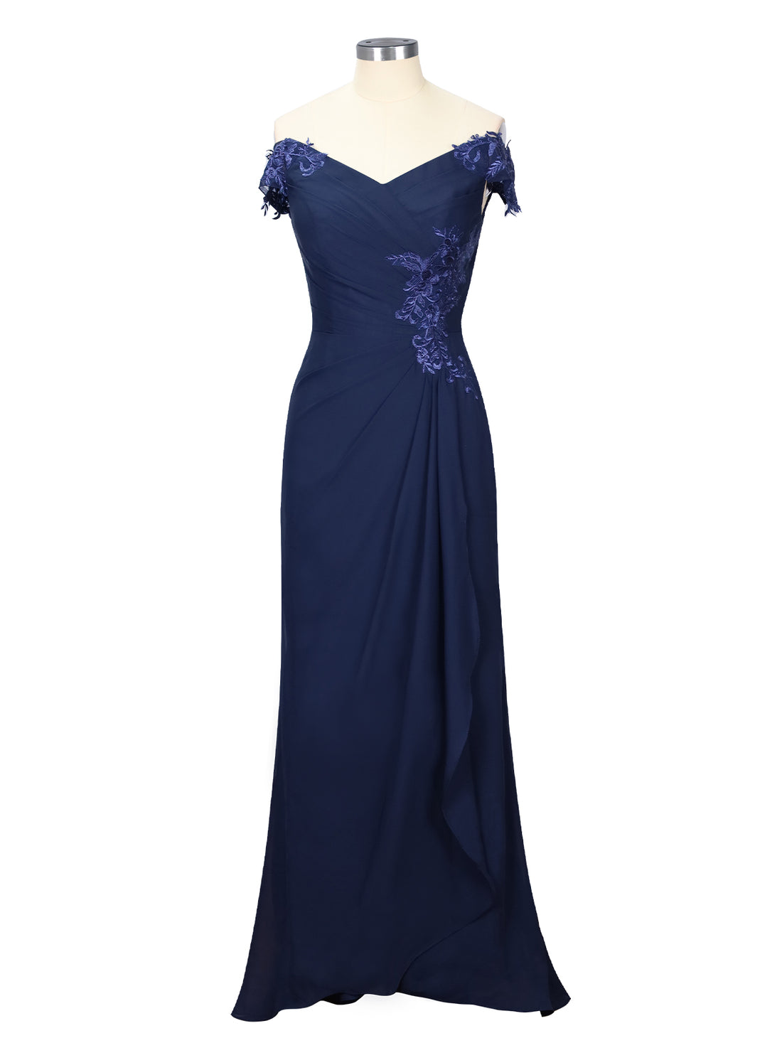 Off-Shoulder Chiffon Sheath Dress 