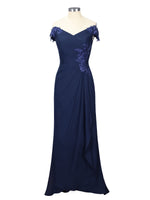 Off-Shoulder Chiffon Sheath Dress 