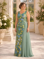 Lace Mother of the Bride Dress with Applique Details