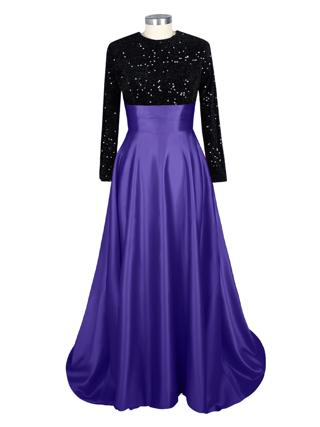 Sequin Jewel Neckline Prom Dress 