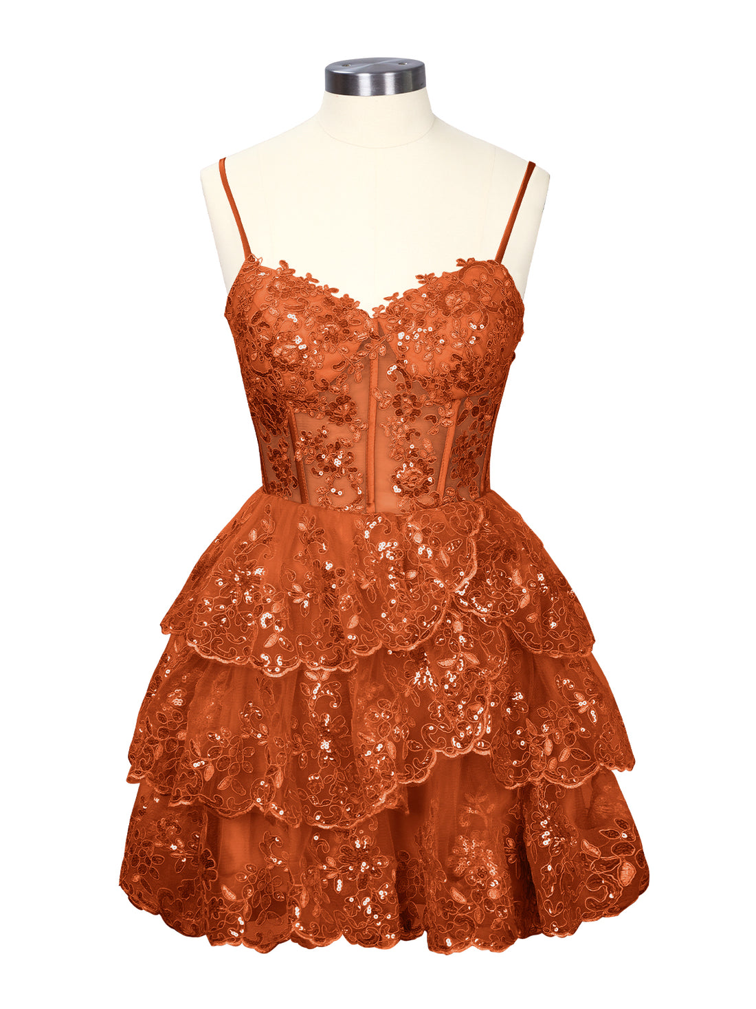Sequin Appliques Mini Dress 