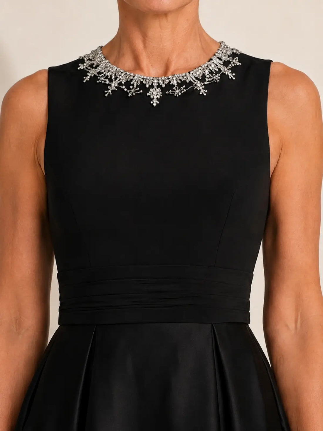 Round Neck Mother of the Bride Dress with Beaded