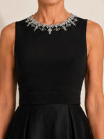 Round Neck Mother of the Bride Dress with Beaded