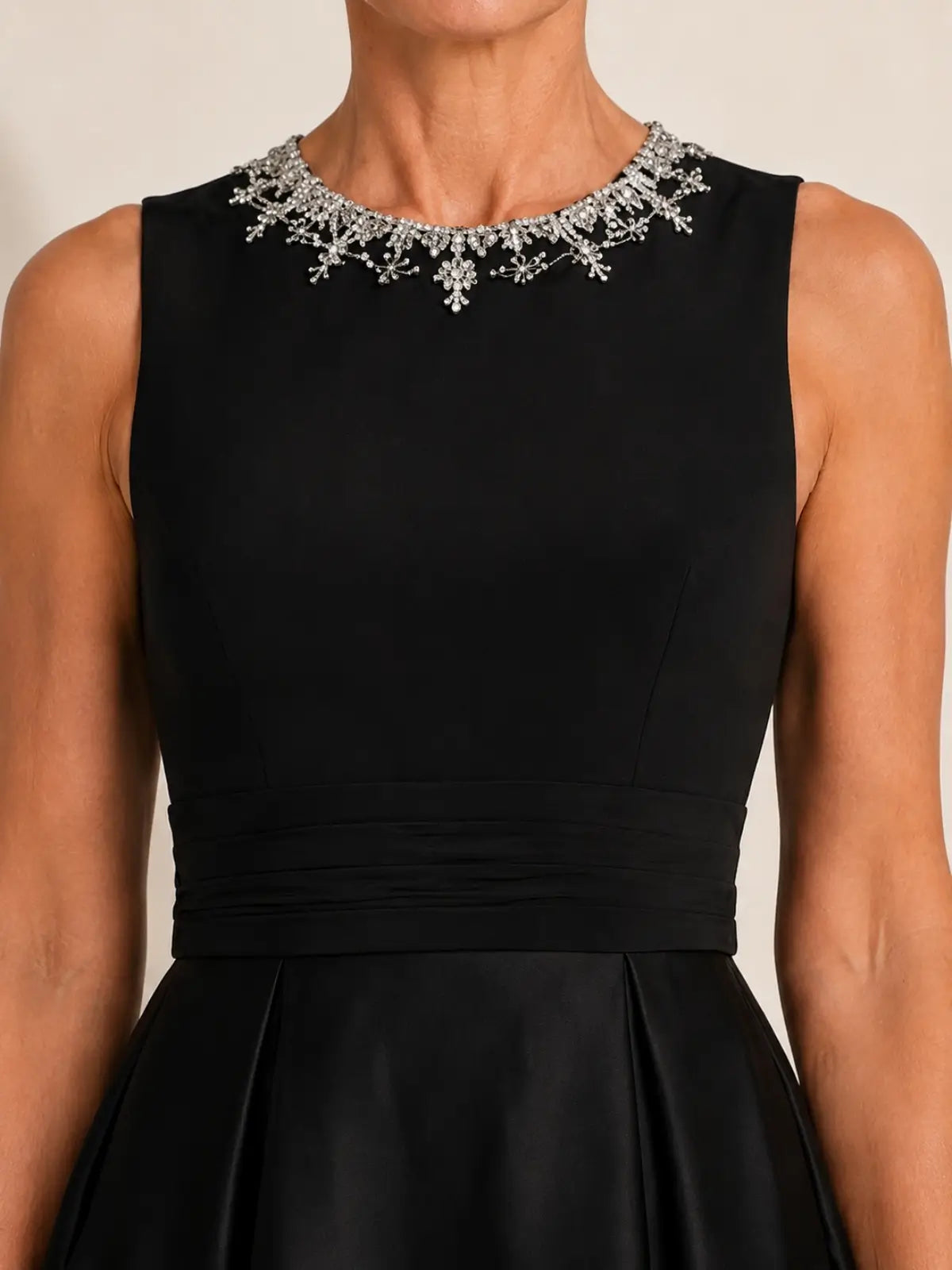 Round Neck Mother of the Bride Dress with Beaded