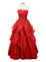 Tiered Strapless Prom Dress 