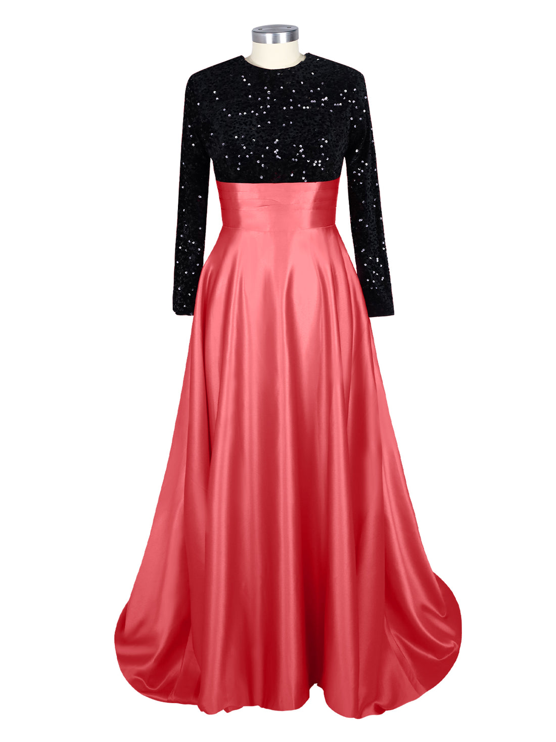 Sequin Jewel Neckline Prom Dress 