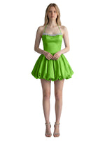 Beading Bubble Hem Mini Dress 