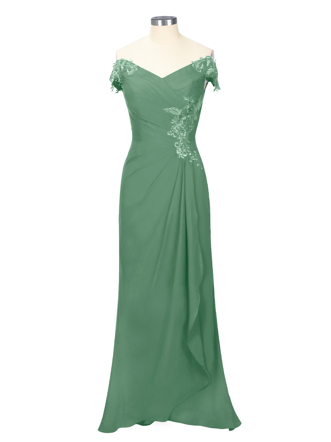 Off-Shoulder Chiffon Sheath Dress 