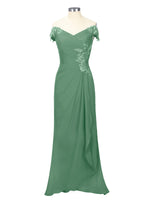 Off-Shoulder Chiffon Sheath Dress 