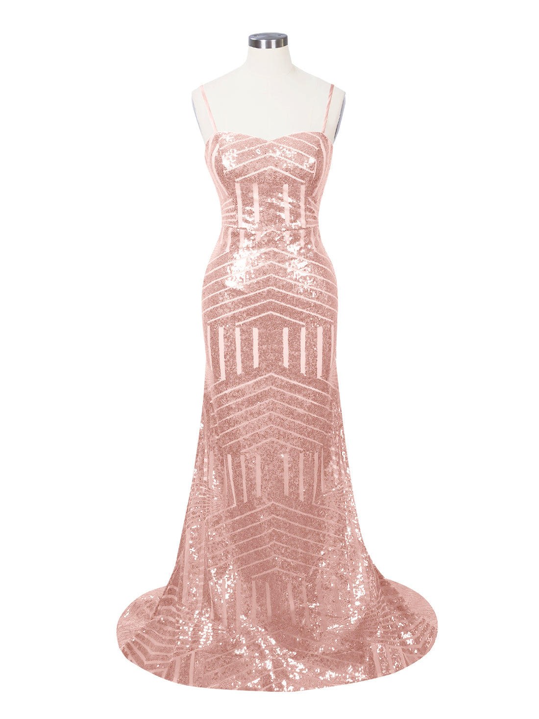 Geometric Sequin Prom Dress 