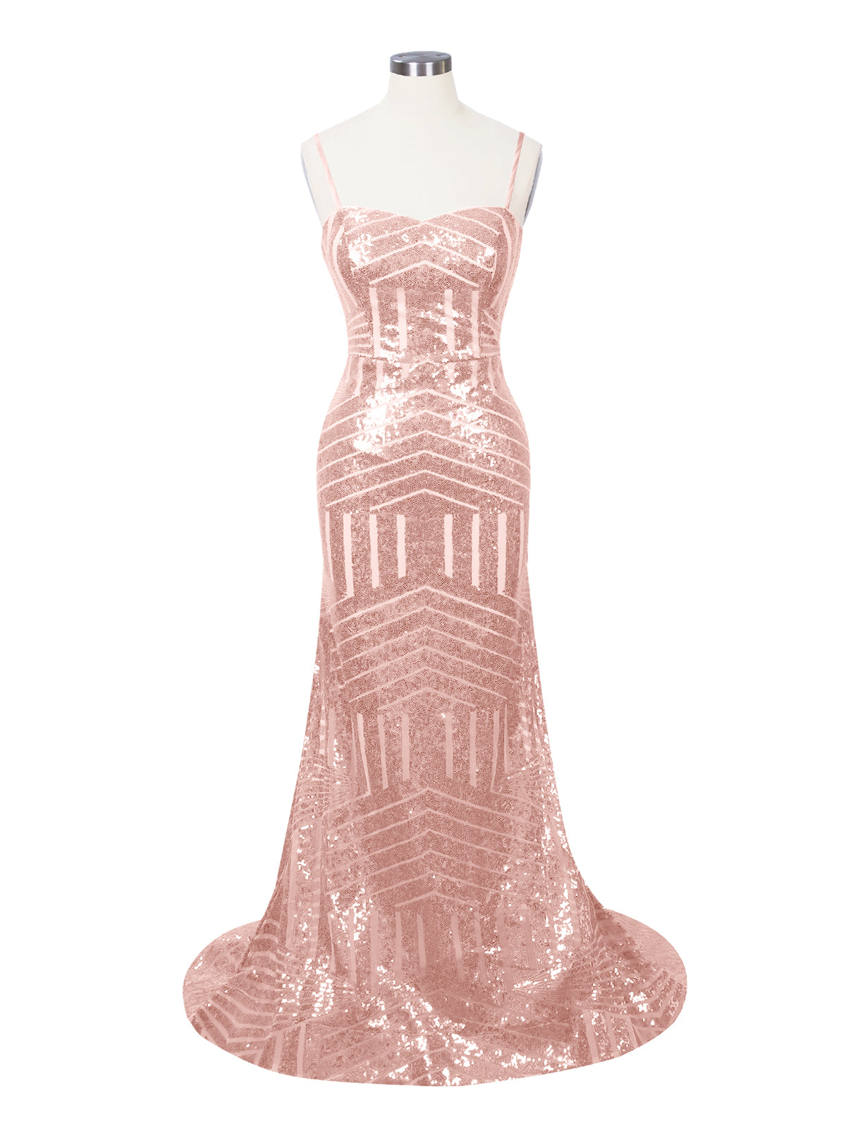 Geometric Sequin Prom Dress 