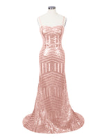 Geometric Sequin Prom Dress 