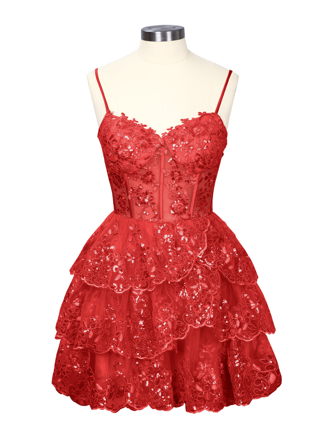 Sequin Appliques Mini Dress 