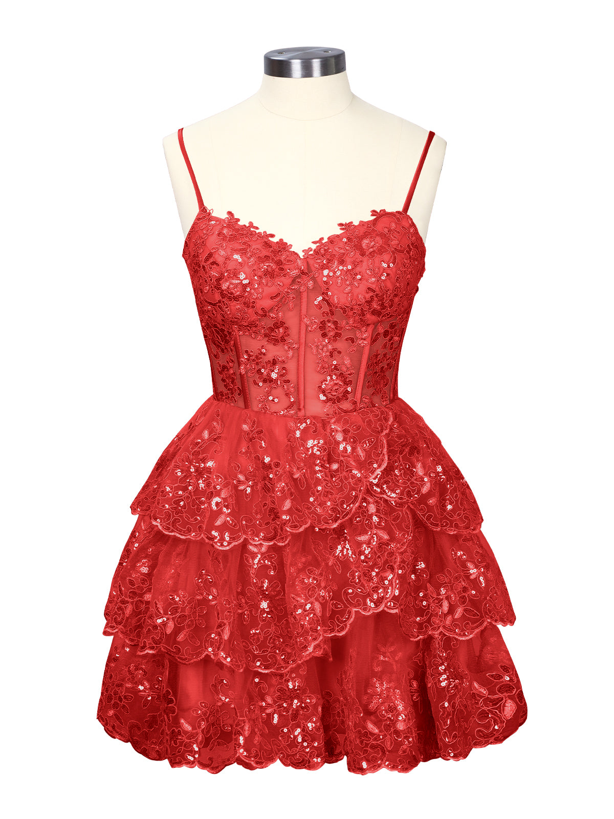 Sequin Appliques Mini Dress 