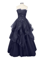 Tiered Strapless Prom Dress 