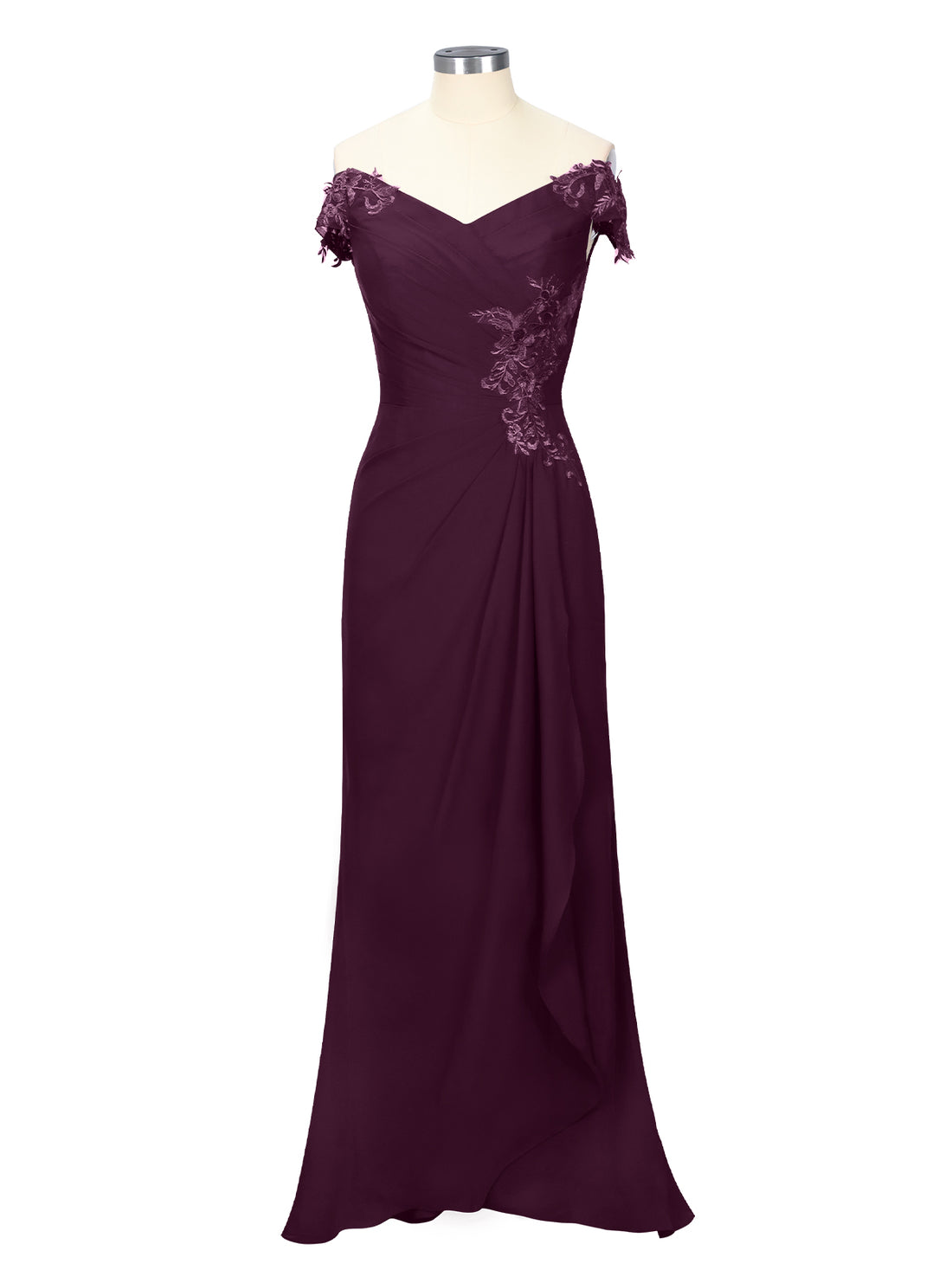 Off-Shoulder Chiffon Sheath Dress 