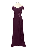 Off-Shoulder Chiffon Sheath Dress 