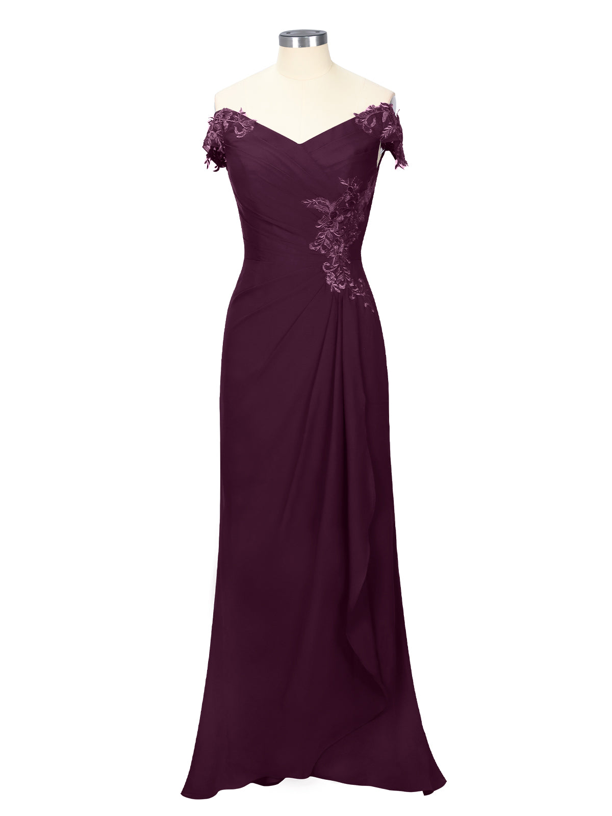 Off-Shoulder Chiffon Sheath Dress 