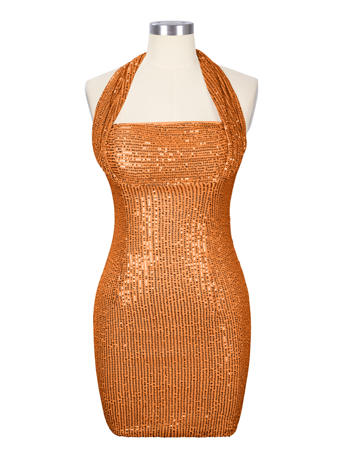 Halter Sequin Sheath Mini Dress 