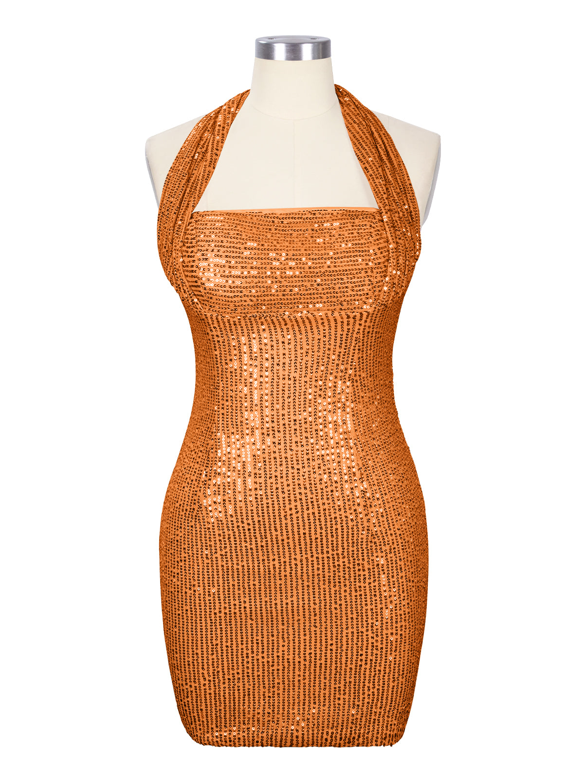 Halter Sequin Sheath Mini Dress 