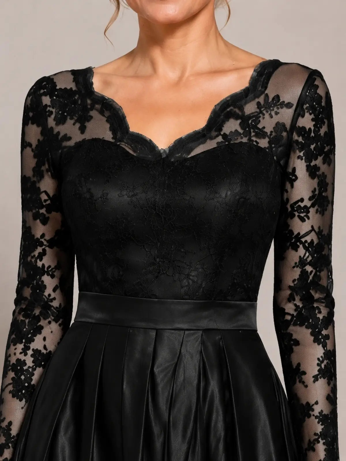 Satin Mother of the Bride Dress with Appliques