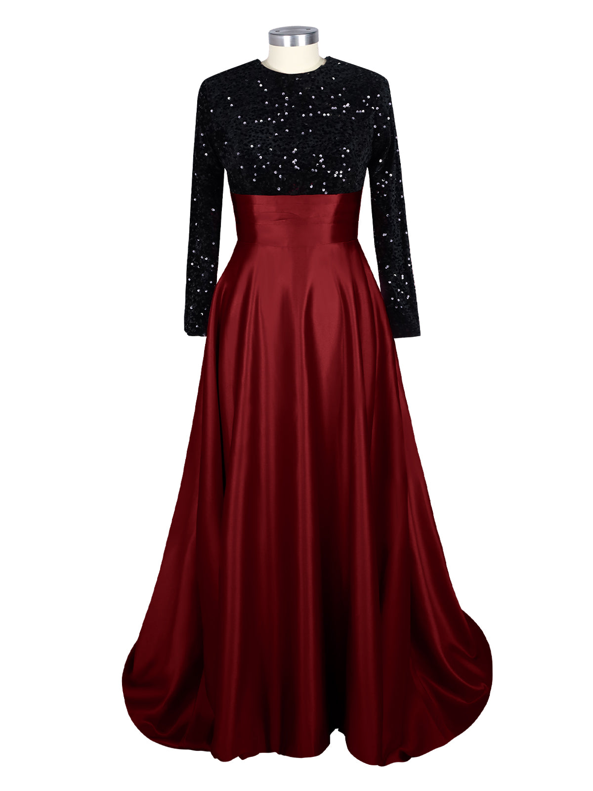 Sequin Jewel Neckline Prom Dress 