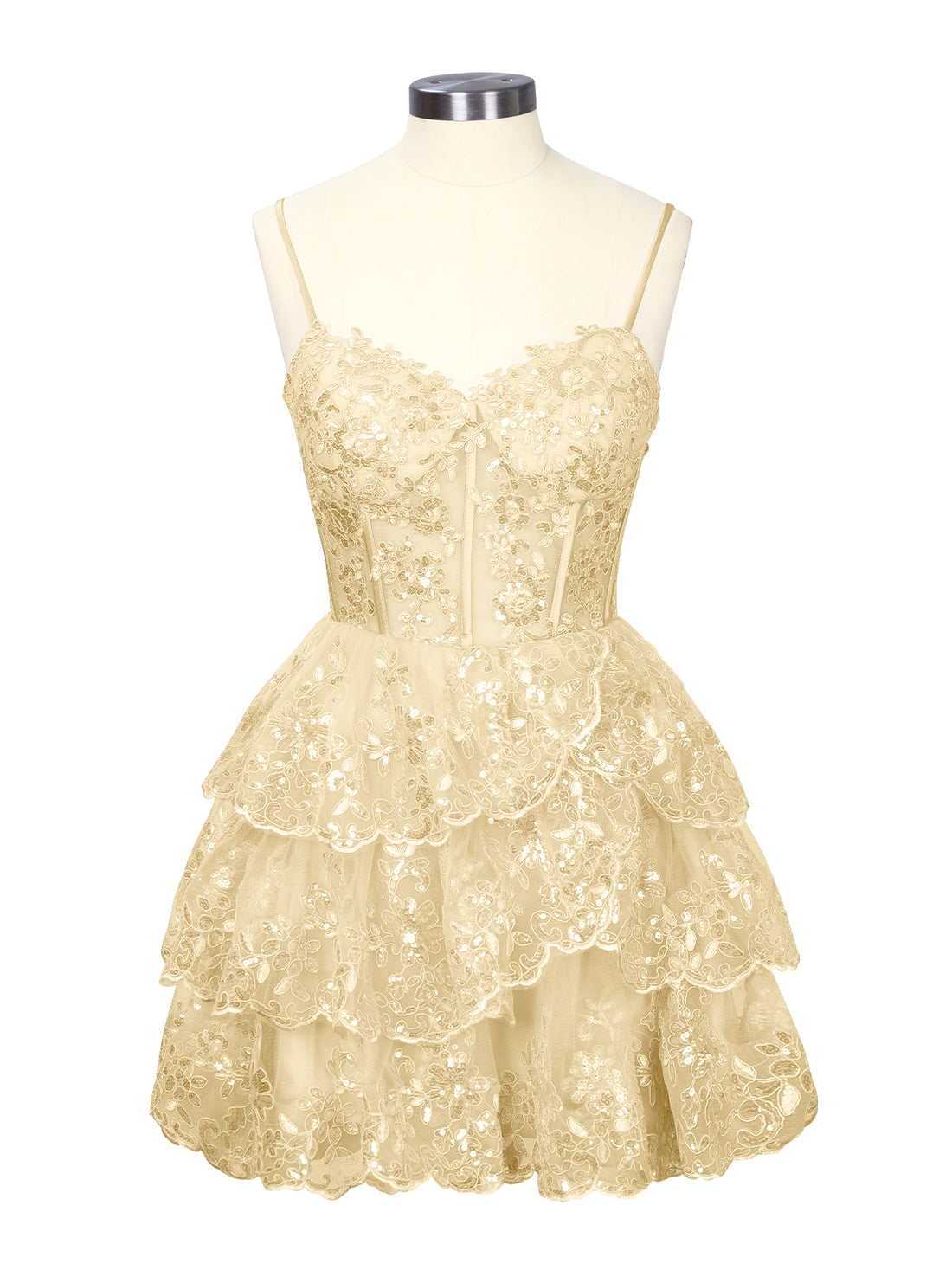 Sequin Appliques Mini Dress 