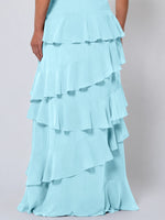 Chiffon Bridesmaid Dress with Tiered Ruffles