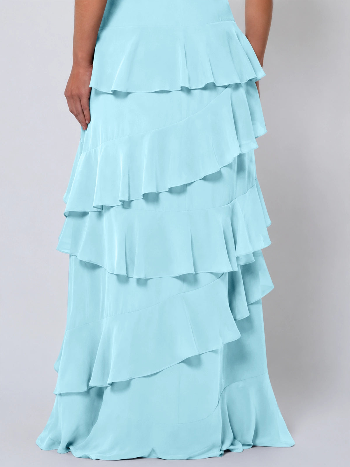 Chiffon Bridesmaid Dress with Tiered Ruffles