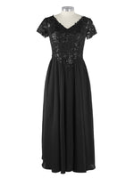 Short Sleeves Chiffon Dress 