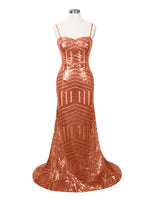 Geometric Sequin Prom Dress 