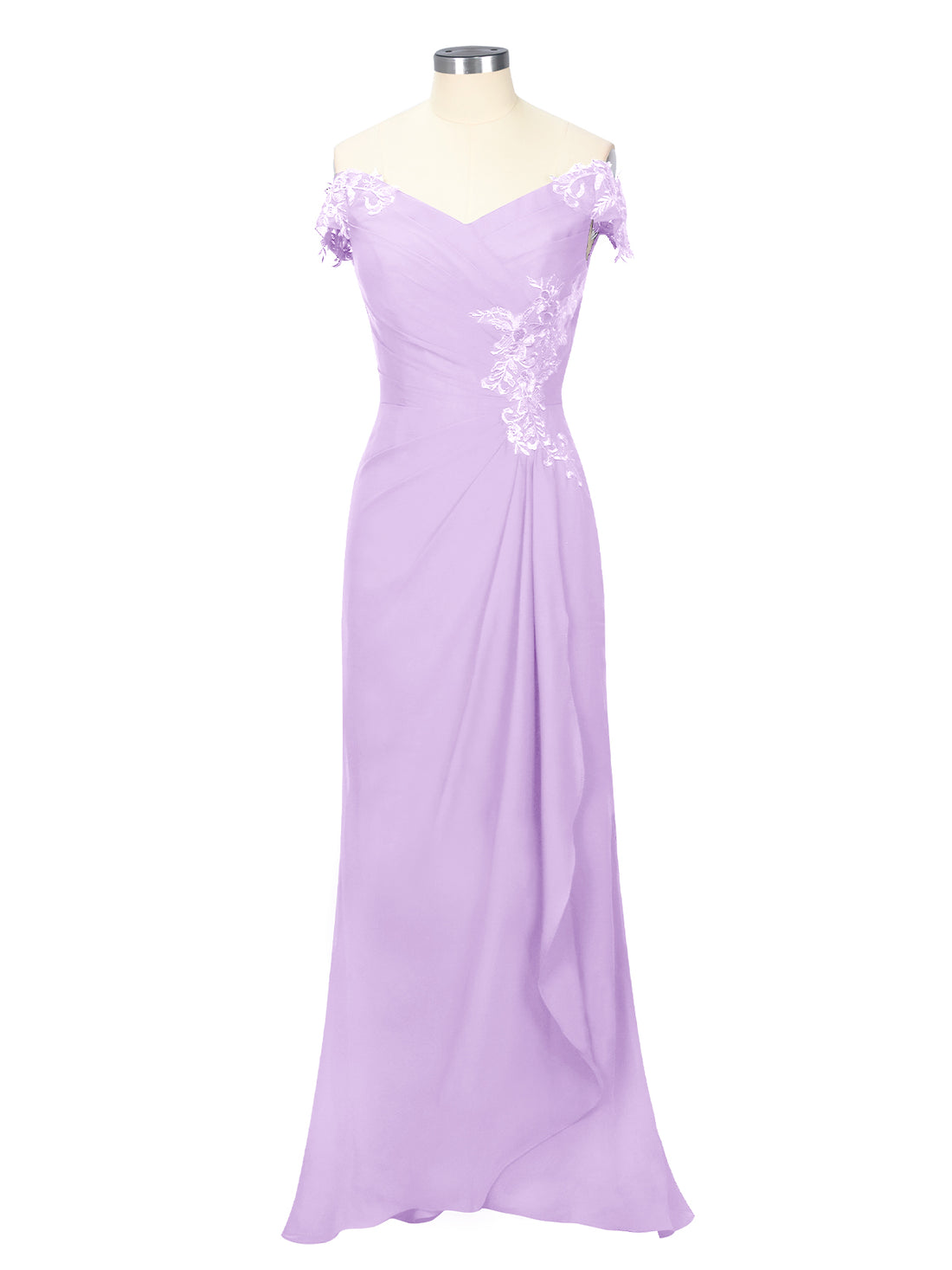 Off-Shoulder Chiffon Sheath Dress 