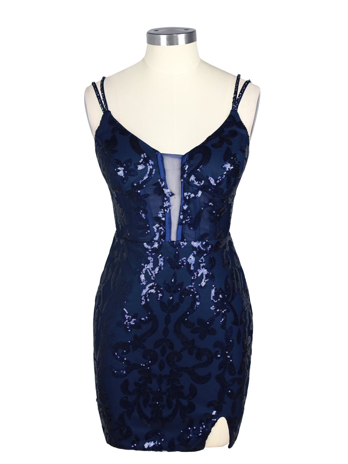 Double Spaghetti Bodycon Mini Dress 