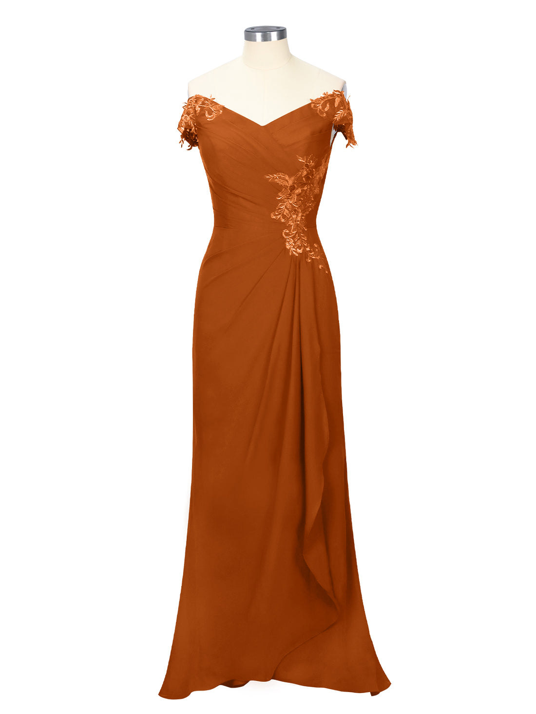 Off-Shoulder Chiffon Sheath Dress 