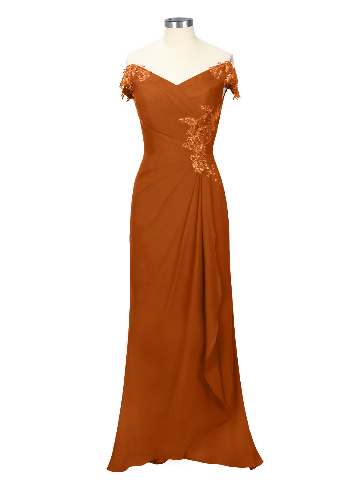 Off-Shoulder Chiffon Sheath Dress 