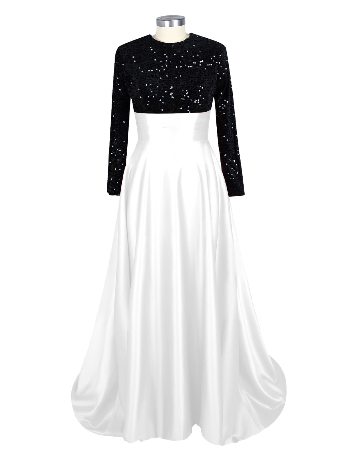 Sequin Jewel Neckline Prom Dress 