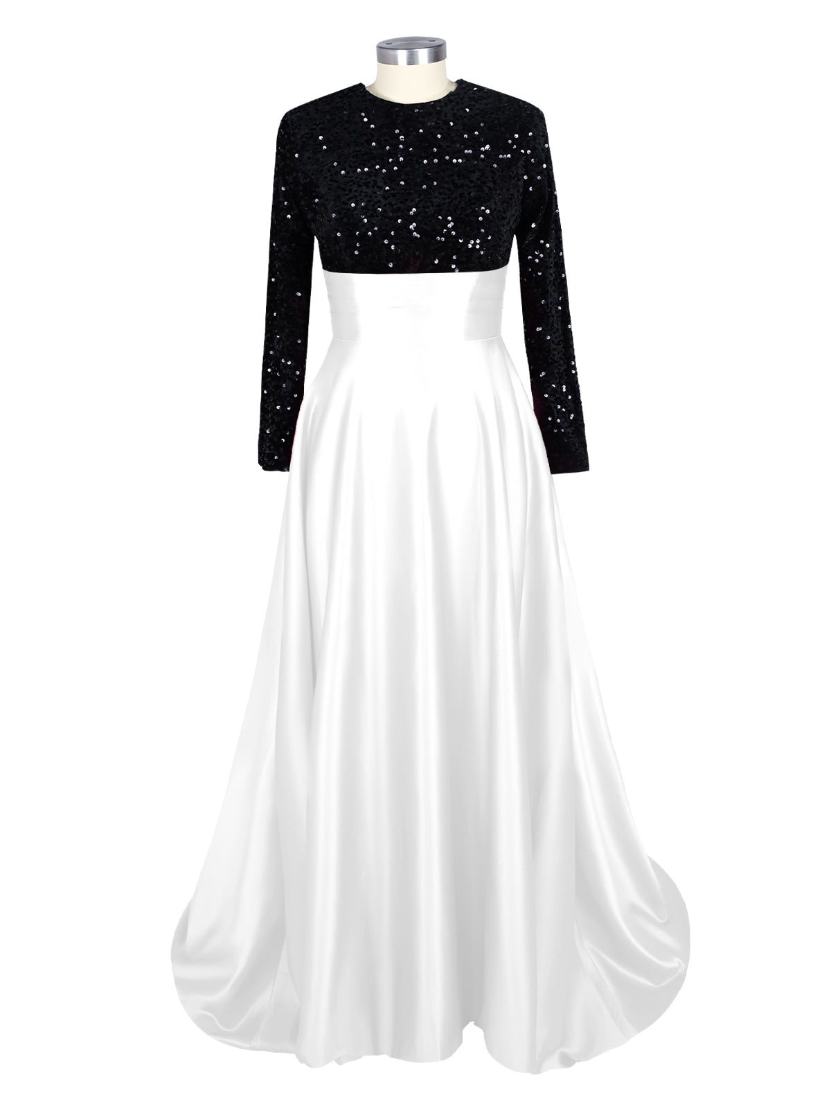 Sequin Jewel Neckline Prom Dress 