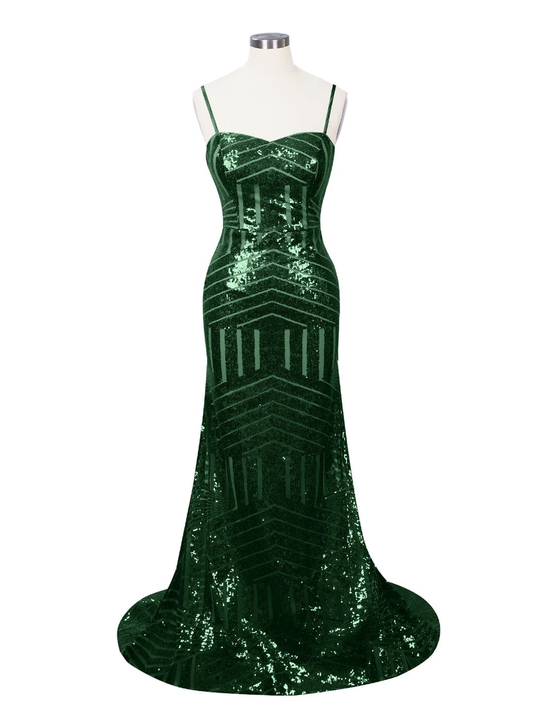 Geometric Sequin Prom Dress 