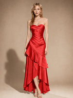 Strapless Prom Dress with Tiered Ruffles 