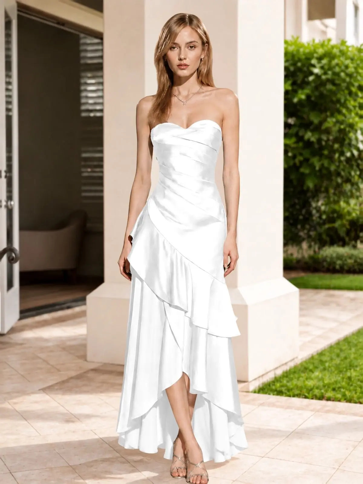 Strapless Prom Dress with Tiered Ruffles 