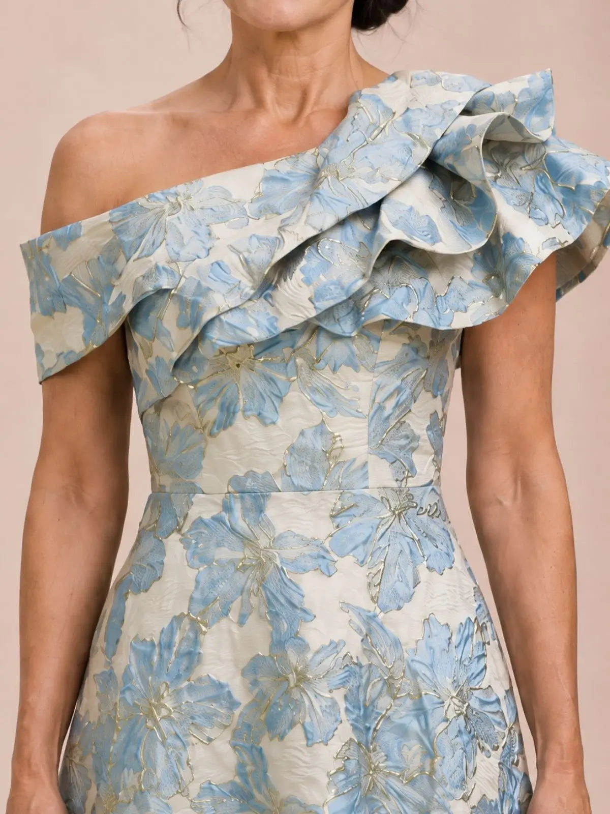 A-Line Mother of the Bride Dress with One-Shoulder Design