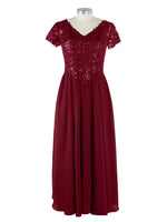 Short Sleeves Chiffon Dress 