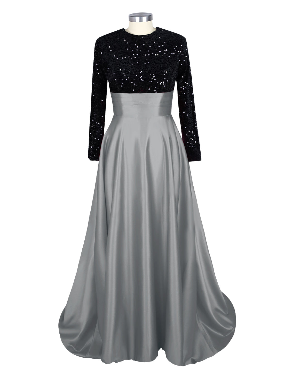 Sequin Jewel Neckline Prom Dress 