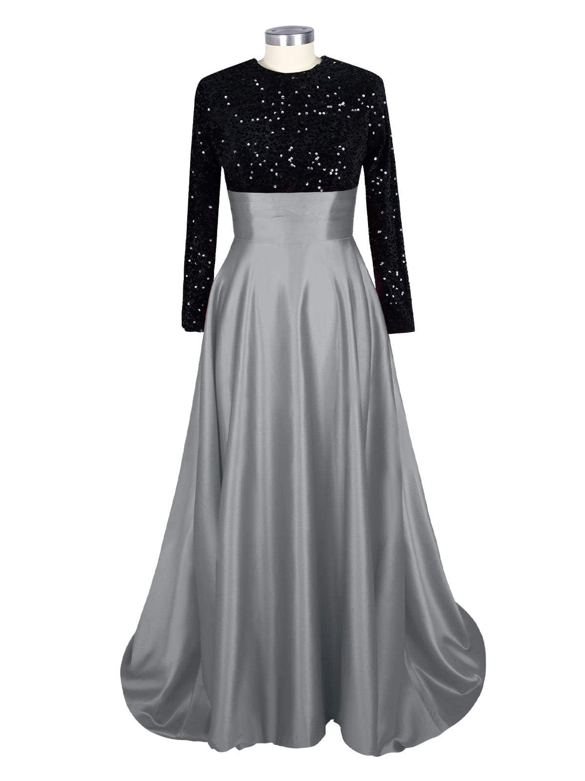 Sequin Jewel Neckline Prom Dress 