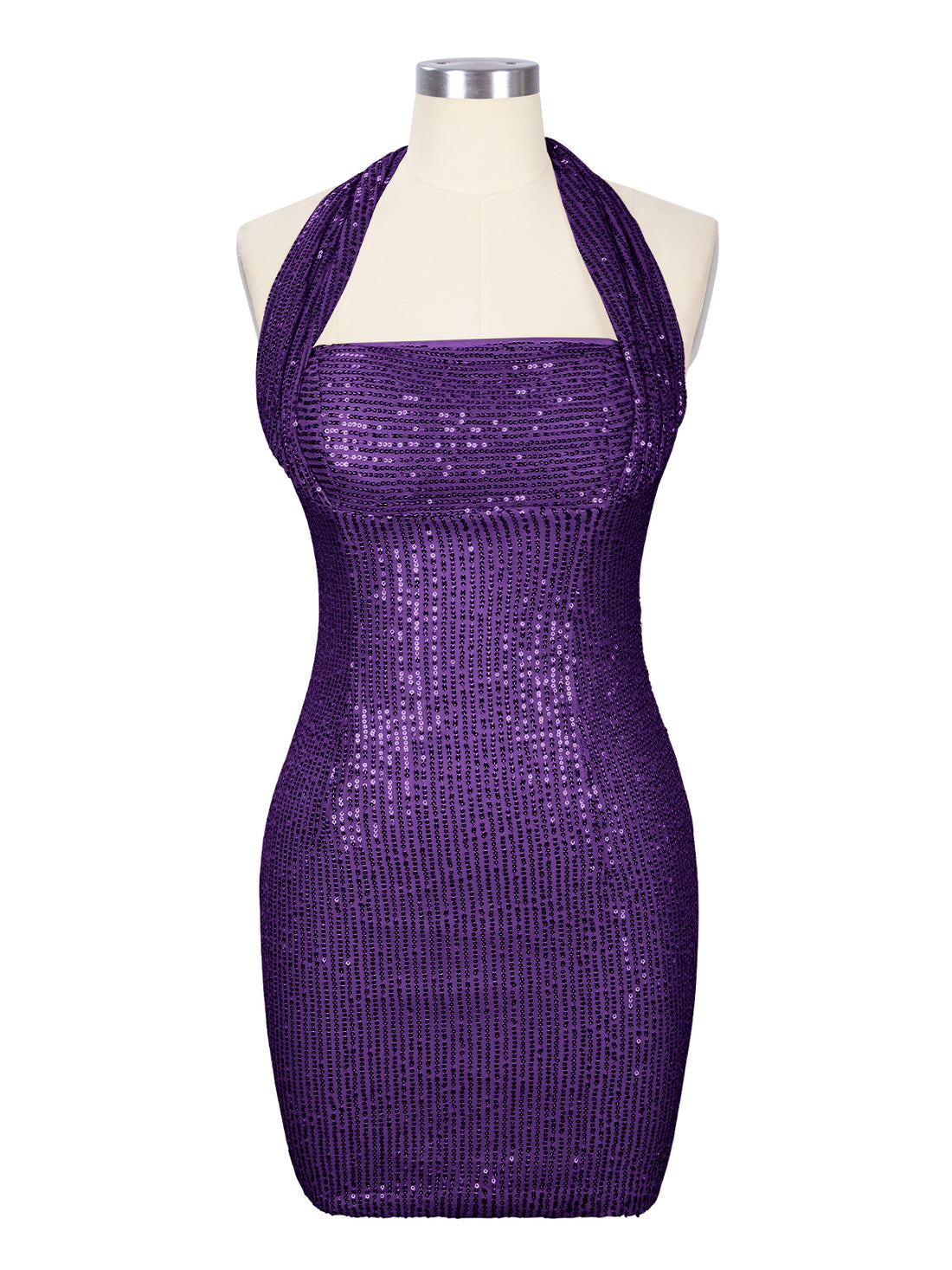 Halter Sequin Sheath Mini Dress 
