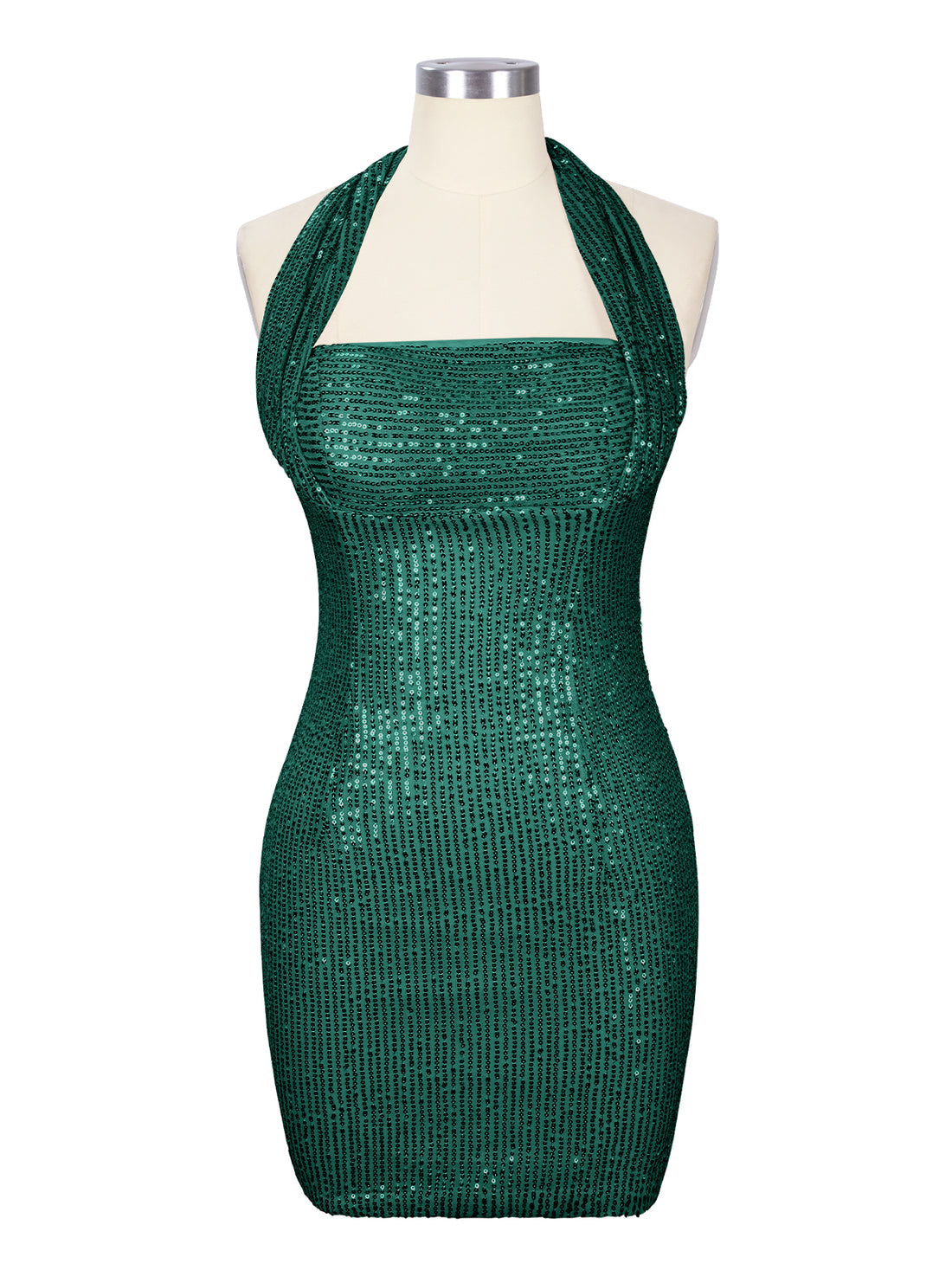 Halter Sequin Sheath Mini Dress 