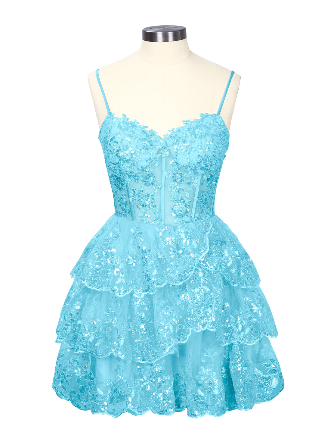 Sequin Appliques Mini Dress 