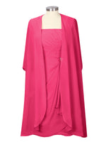 Ruched Chiffon Two-Piece Dress Set 